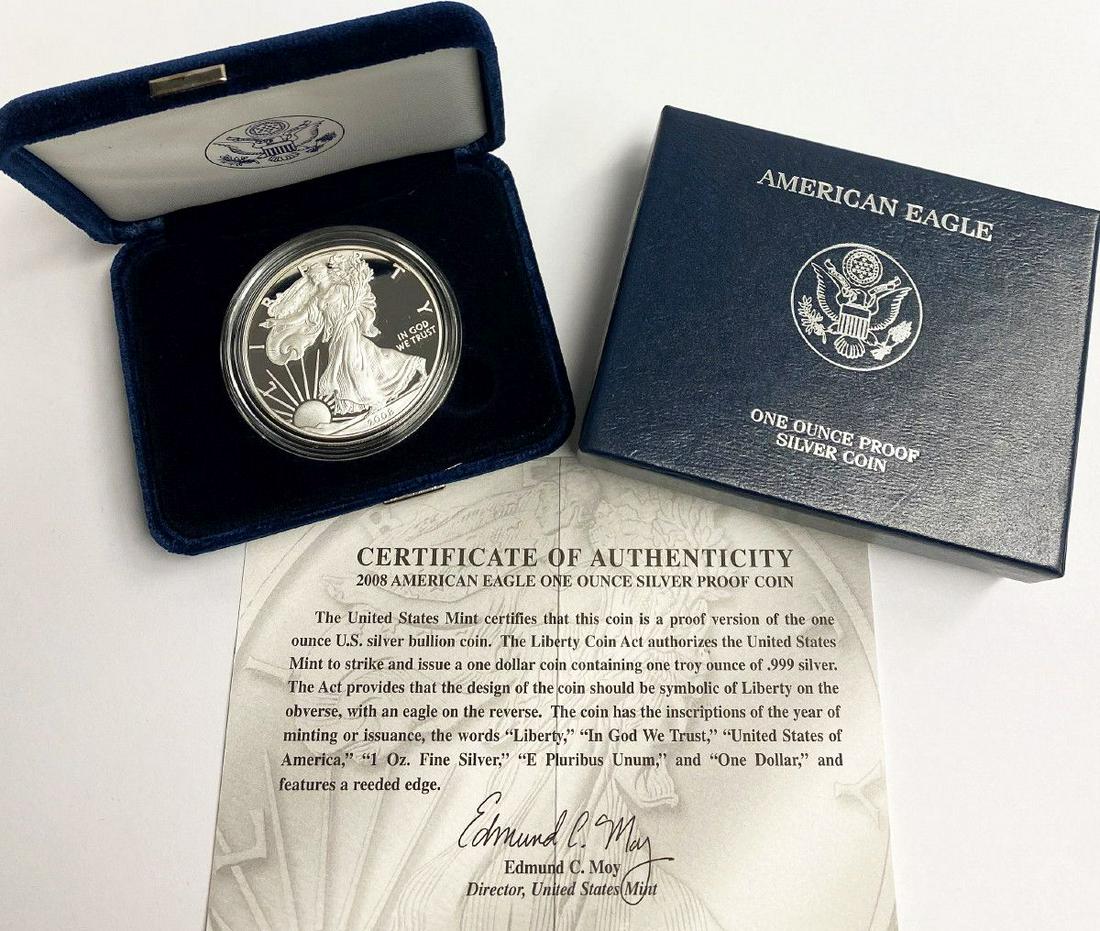 2008 Proof 69 Silver Eagle With Box & Papers US Mint (1 of 5)