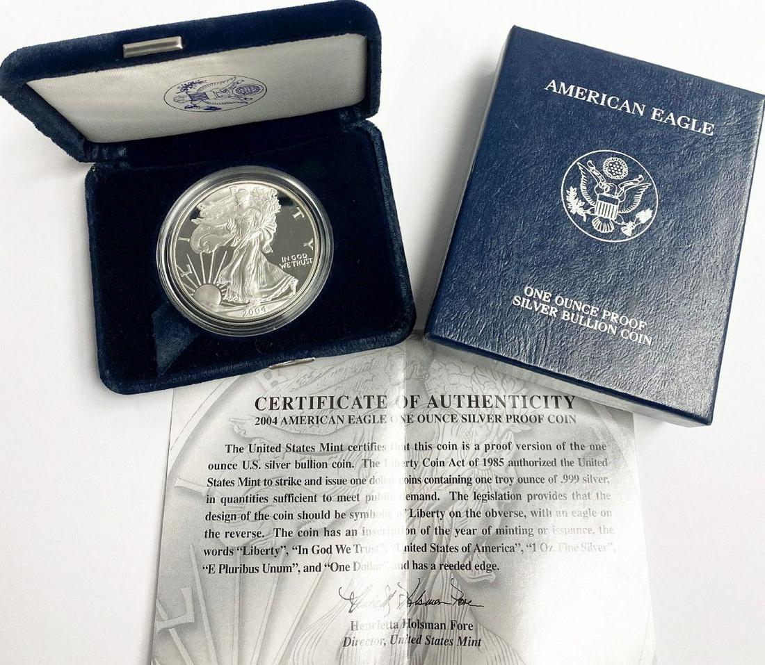 2004 Proof 69 Silver Eagle With Box & Papers US Mint (1 of 5)