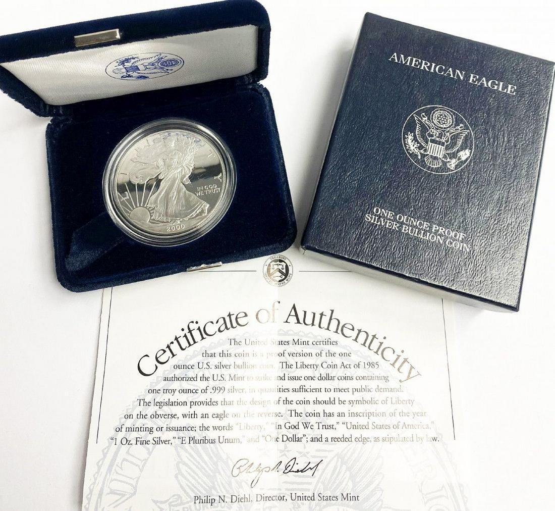2000 Proof 69 Silver Eagle With Box & Papers US Mint (1 of 5)