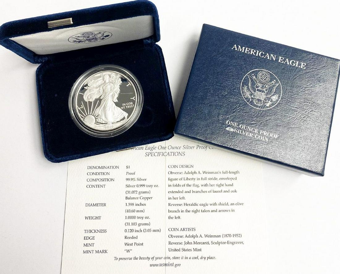 2010 Proof 69 Silver Eagle With Box & Papers US Mint (1 of 5)