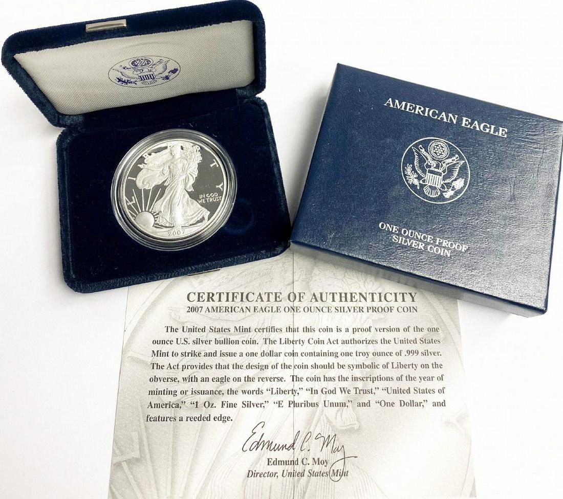 2007 Proof 69 Silver Eagle With Box & Papers US Mint (1 of 5)