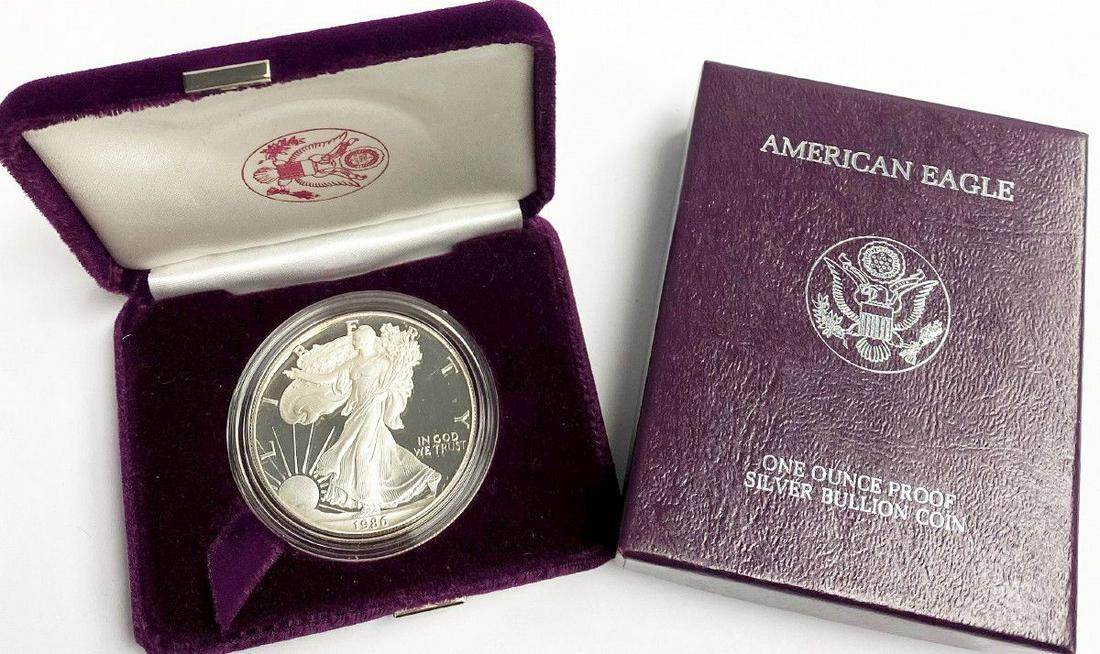 1986 Proof 69 Silver Eagle With Box US Mint (1 of 5)