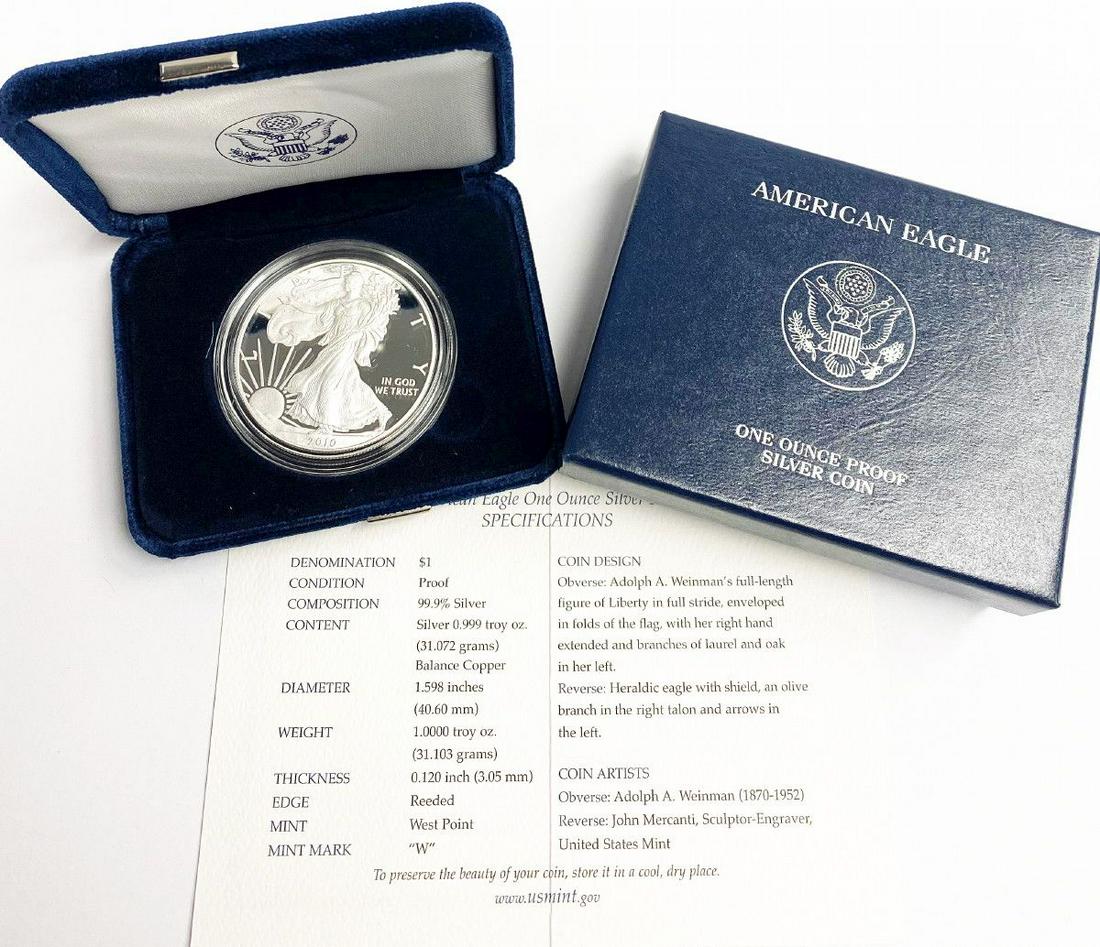 2010 Proof 69 Silver Eagle With Box & Papers US Mint (1 of 5)