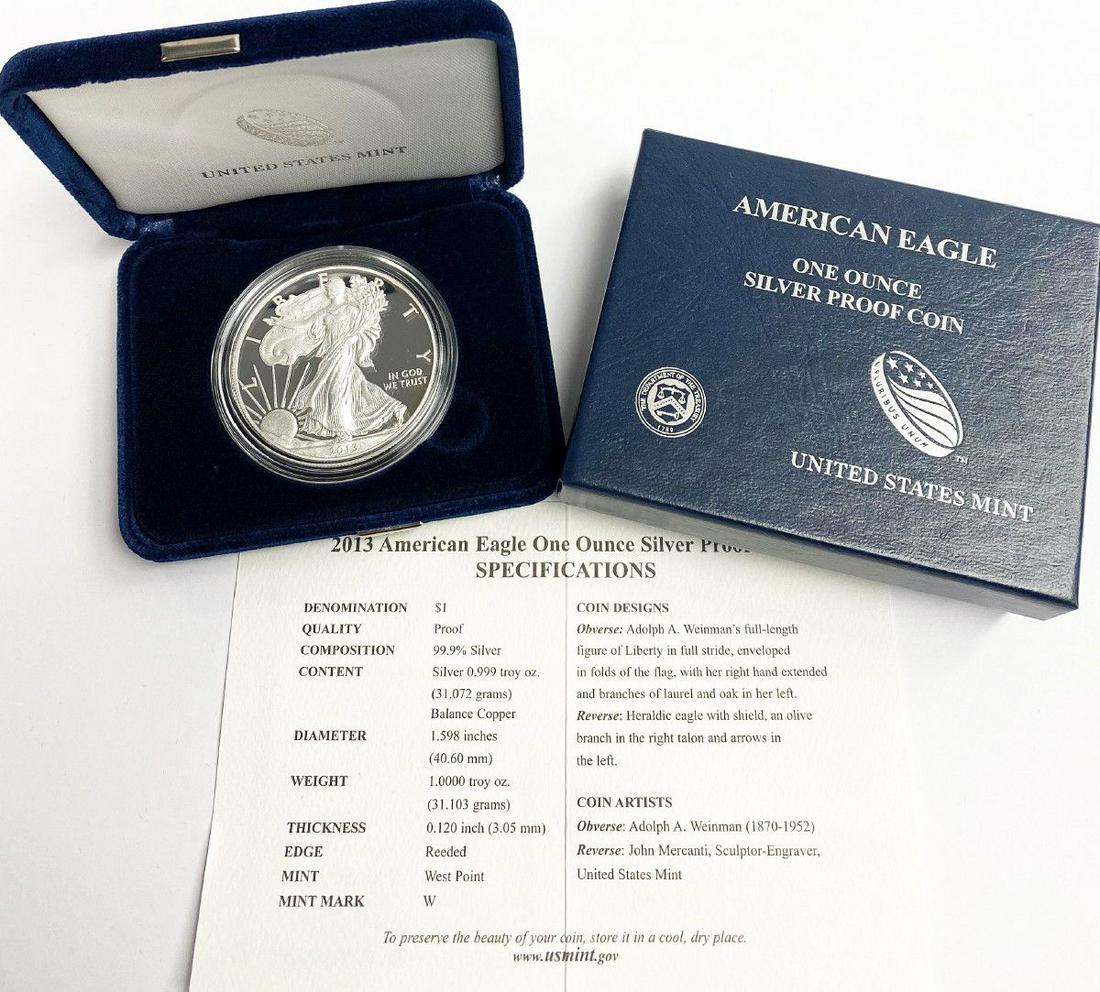 2013 Proof 69 Silver Eagle With Box & Papers US Mint (1 of 5)