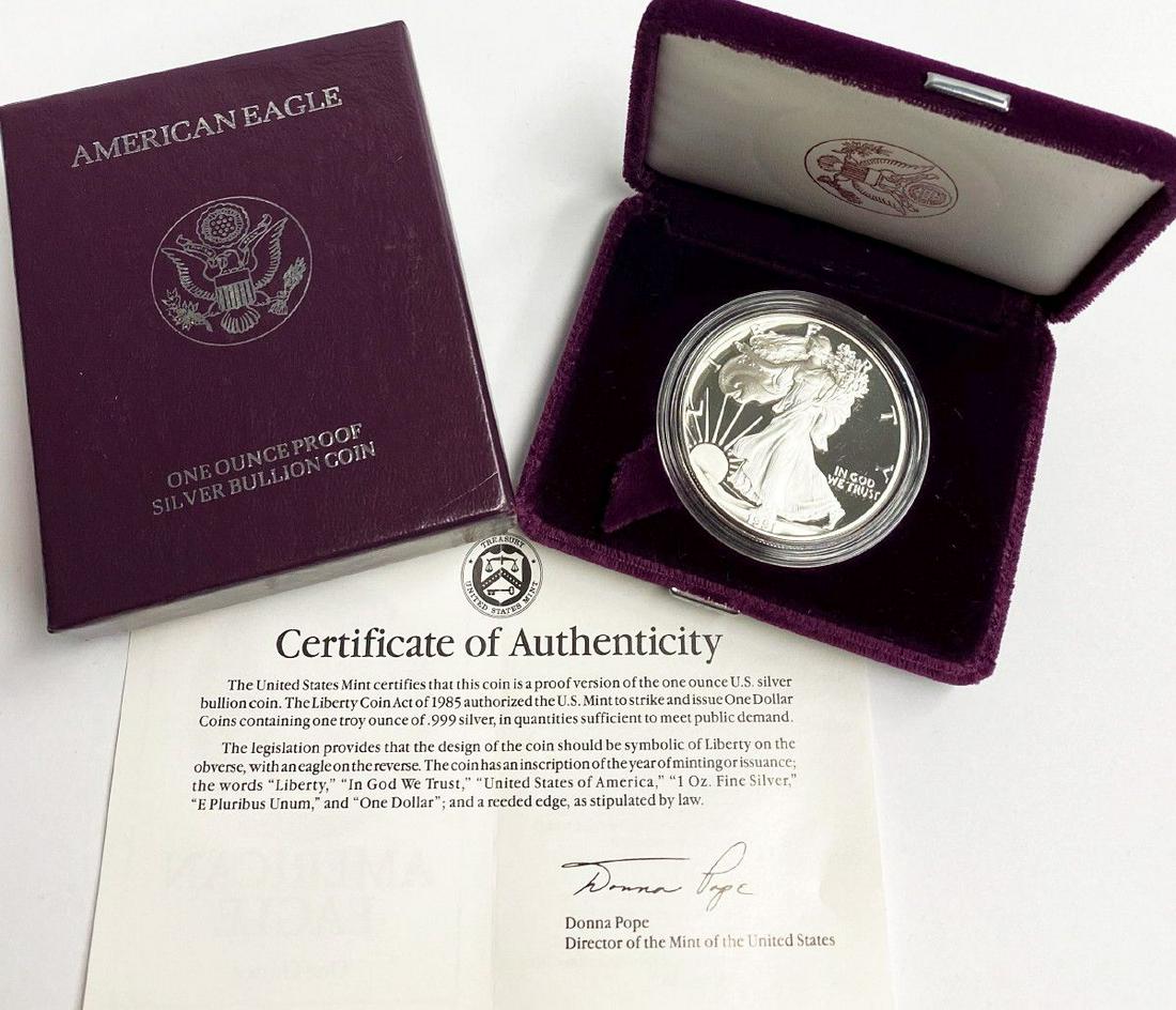1991 Proof 69 Silver Eagle With Box & Papers US Mint (1 of 5)