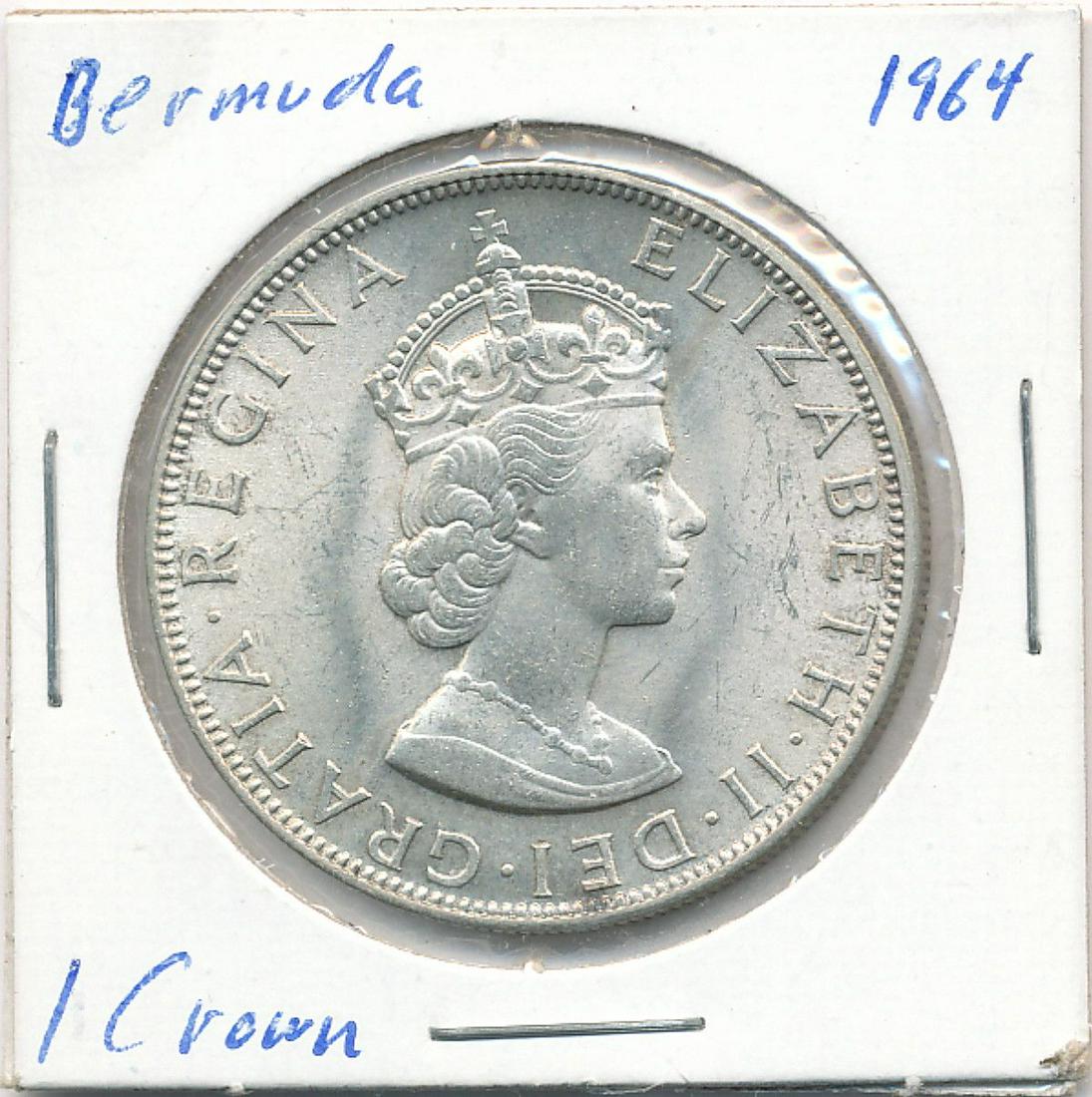 Bermuda 1 Crown 1964 50% Silver (1 of 2)