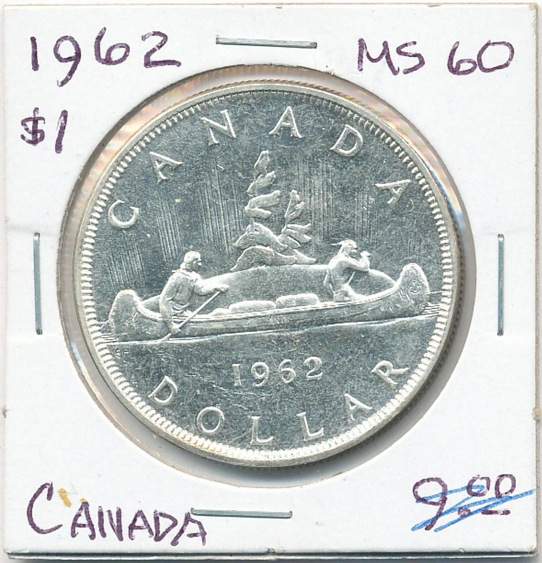 Canada 1 Dollar 1962 80%  Silver (1 of 2)