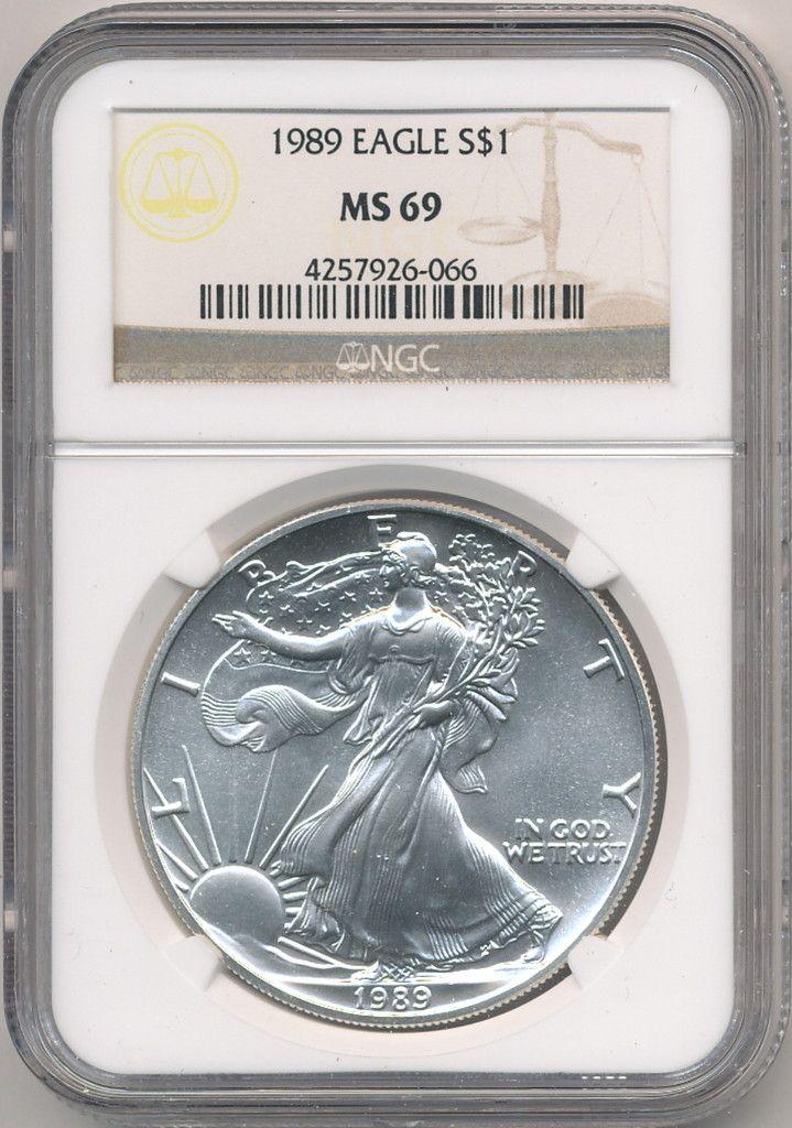 1989 AMERICAN SILVER EAGLE NGC MS69 (1 of 2)