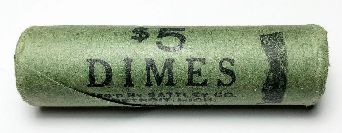 BU ROLL (50) COINS MINT 1964-D 90% SILVER DIMES: WINNER SHALL RECEIVE THE EXACT (50) COINS SHOWN HERE