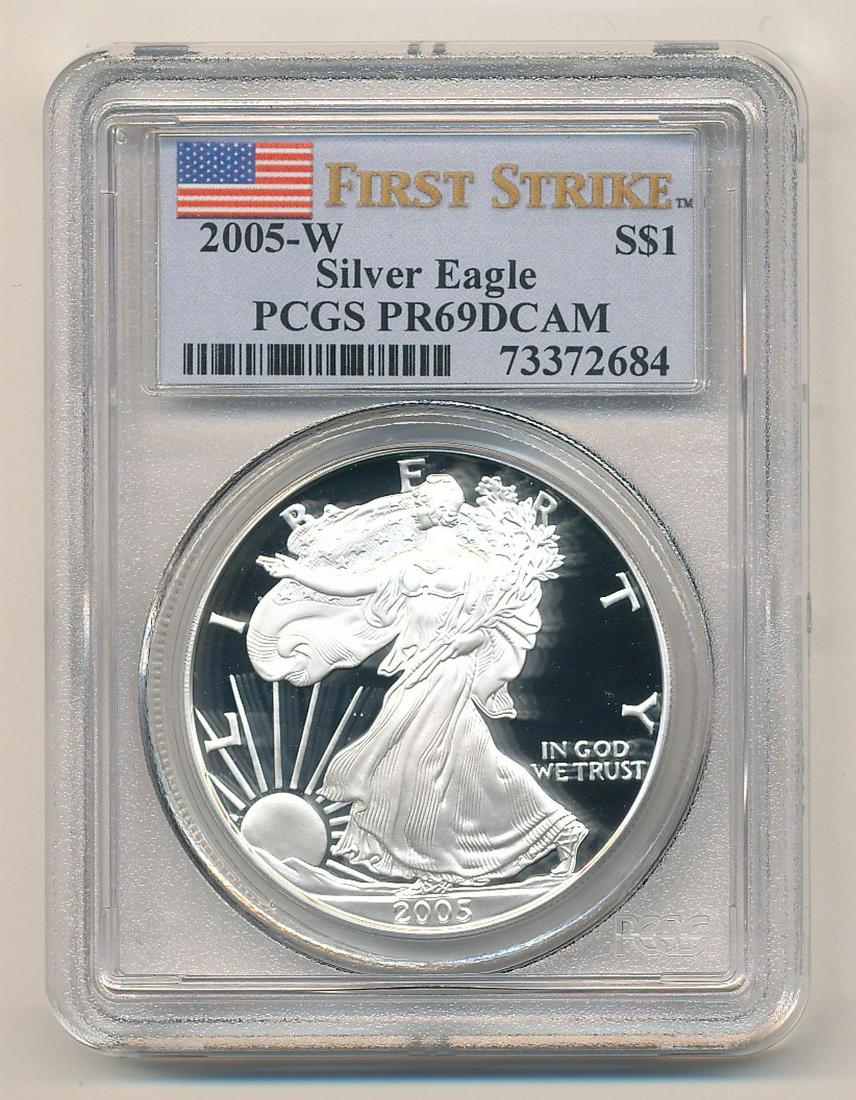 Proof 2005 First Strike Silver Eagle PCGS PR69DCAM (1 of 2)