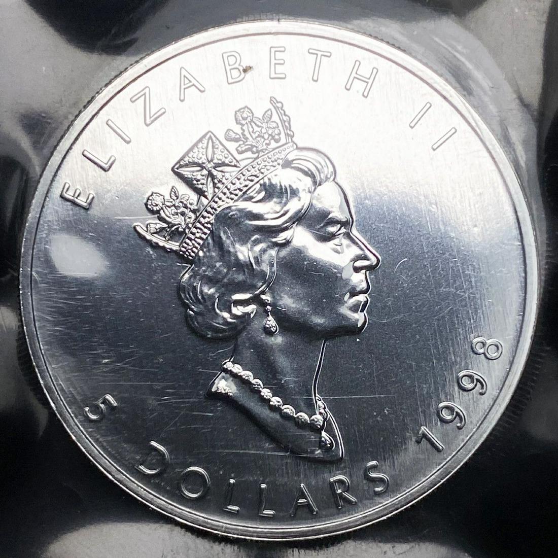 Rare Sealed 1998 .9999 Fine Canadian Silver Maple Leaf (1 of 4)