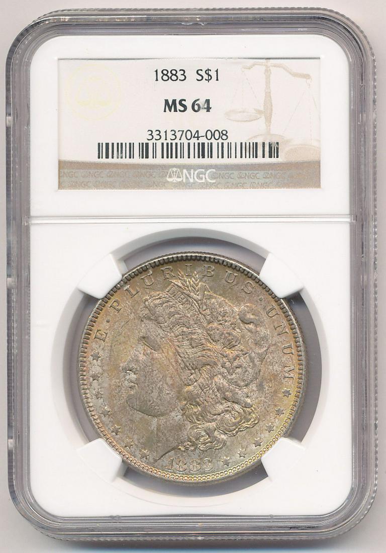 1883 MORGAN SILVER DOLLAR NGC MS64 (1 of 2)