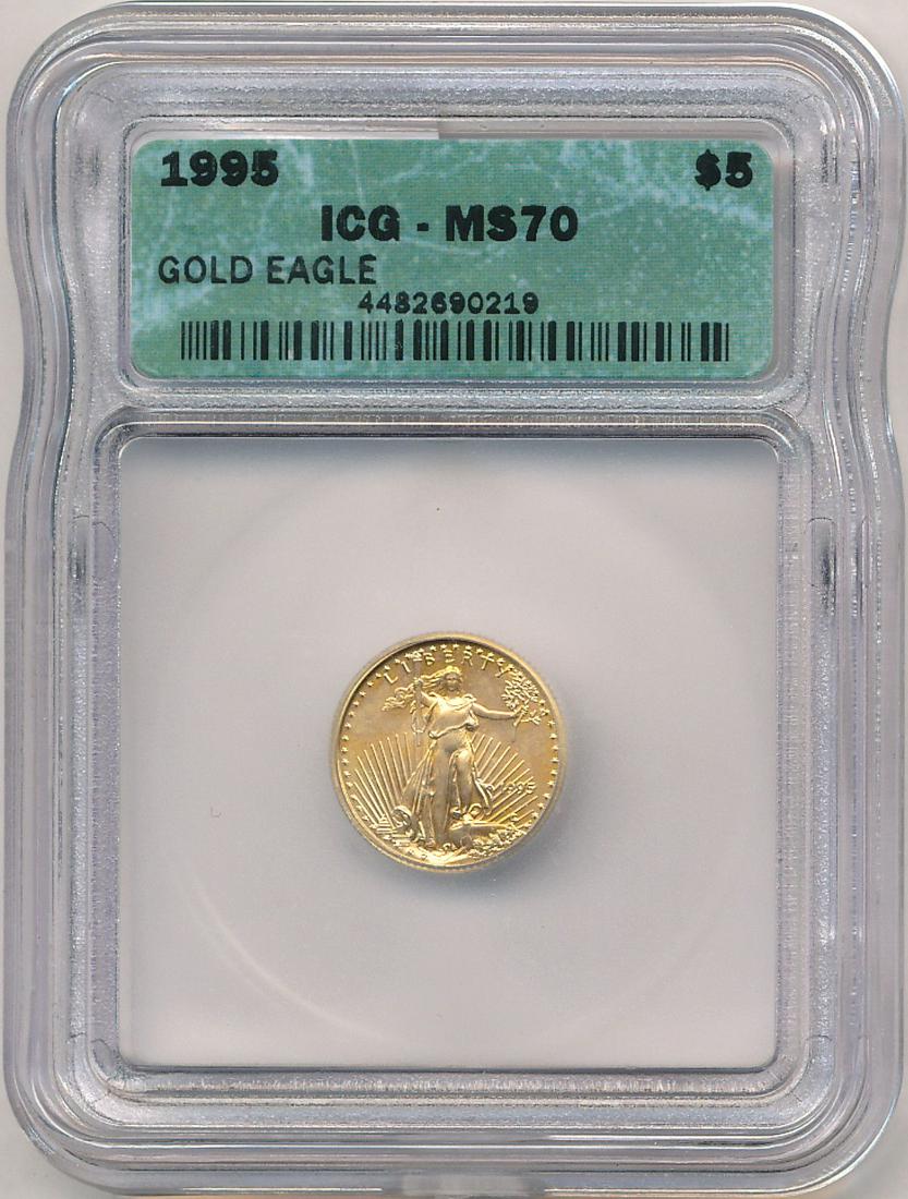 1995 $5 American Gold Eagle MS70 (1 of 2)