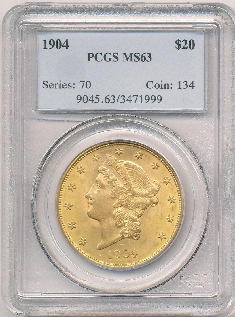 1904 $20 Liberty Gold PCGS MS63 (1 of 2)
