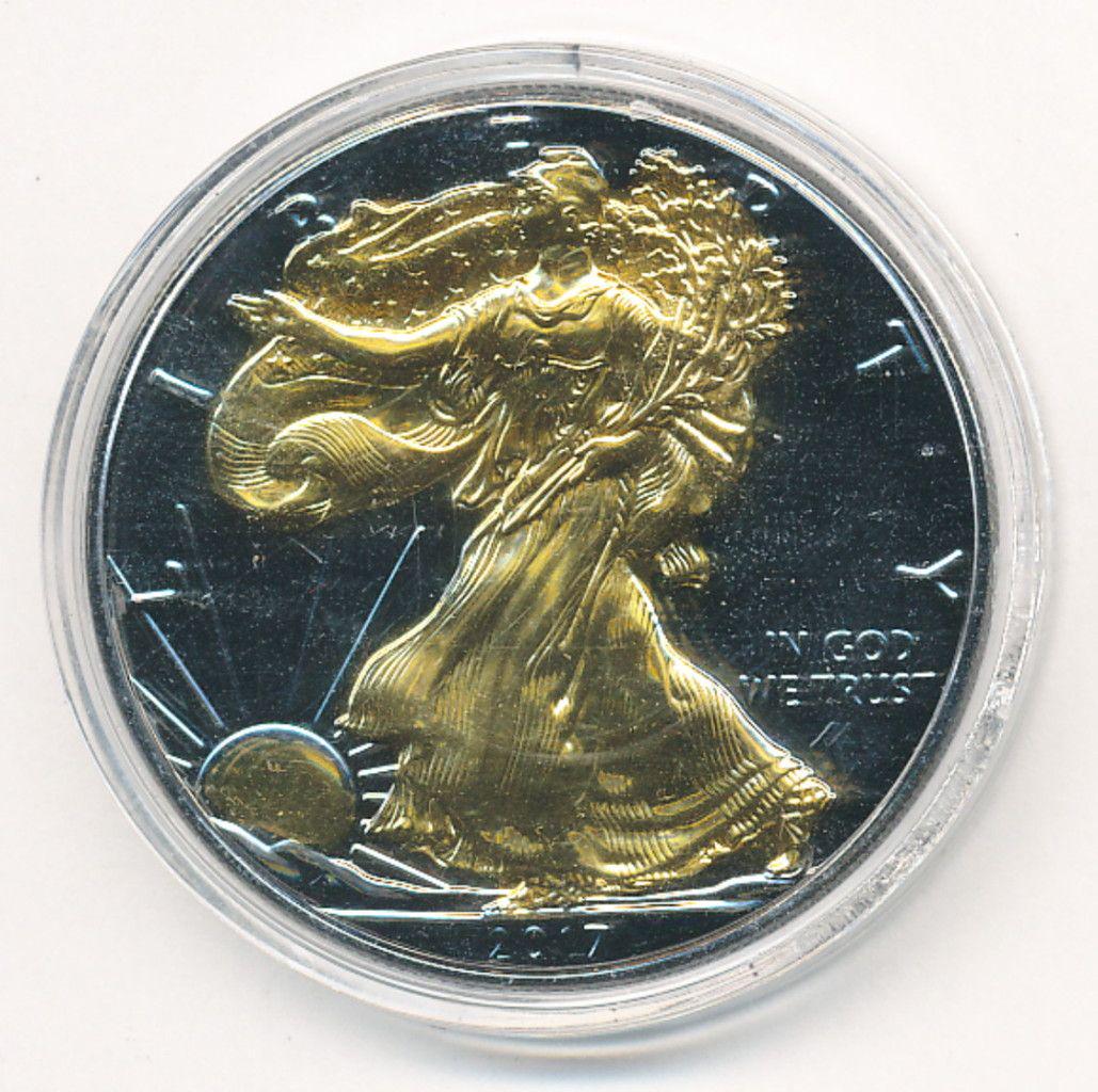 Gold Foil Genuine 2017 American Silver Eagle: Winner shall receive the exact coin shown here.
