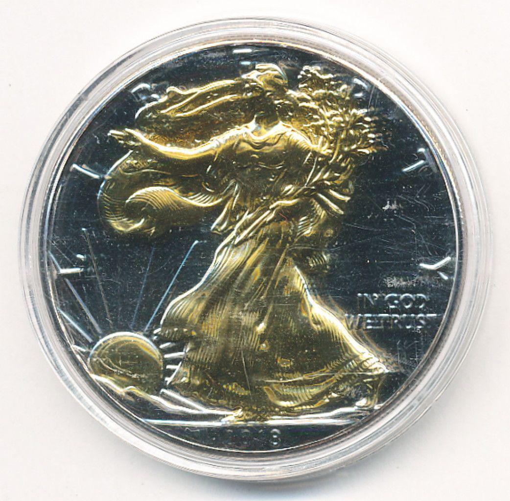 Gold Foil Genuine 2018 American Silver Eagle (1 of 2)