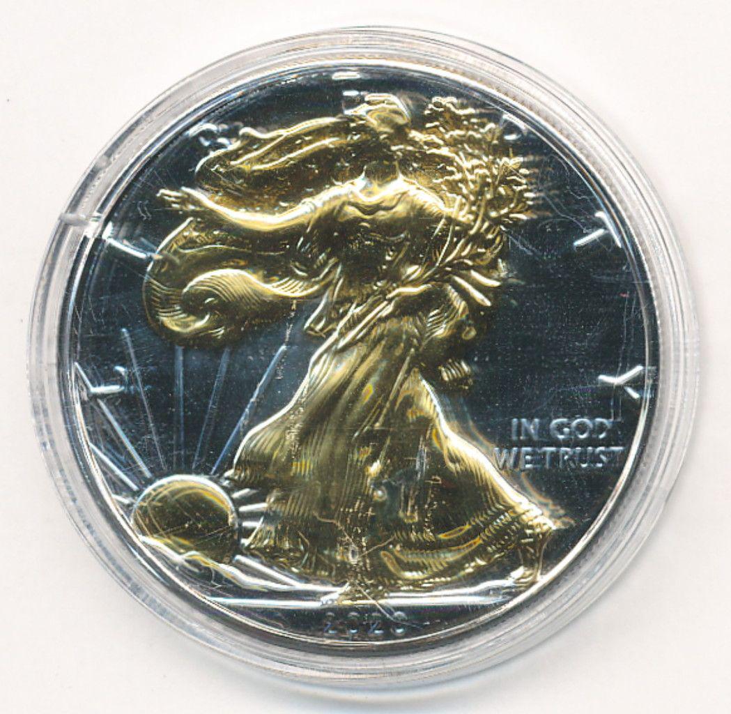 Gold Foil Genuine 2020 American Silver Eagle: Winner shall receive the exact coin shown here