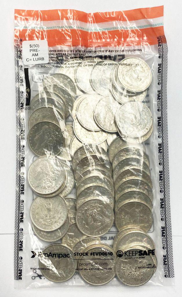 (50) Morgan Silver Dollars Almost Mint 1878-1904: Winner shall receive (50) Morgan Silver Dollars precisely resembling the coins shown here.