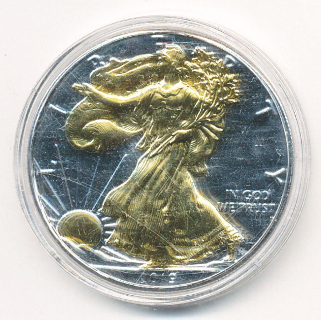 Gold Foil Genuine 2019 American Silver Eagles: Winner shall receive the exact coin shown here.
