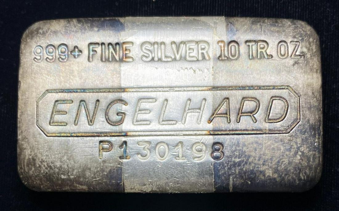 Vintage Engelhard 10 Oz. Silver Bar: Winner shall receive one silver bar, precisely resembling the bar shown here.