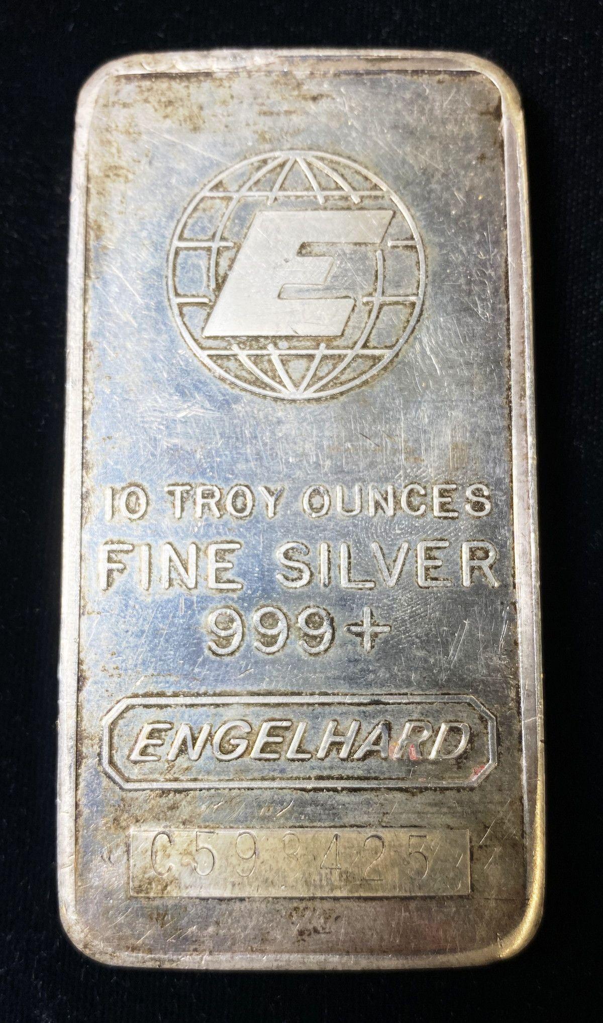Vintage Engelhard 10 Oz. Silver Bar: Winner shall receive one silver bar, precisely resembling the bar shown here.