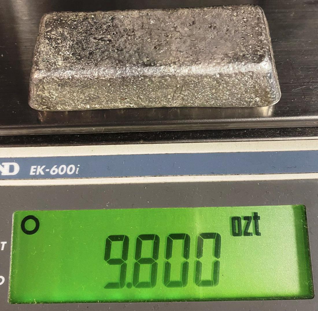 98.82% Fine Silver Vintage Unknown Mine Bar 1954 9.80oz: 98.82% Fine Silver, Vintage Mine Bar (unknown mine 1954) 9.76oz.We have sent a sample bar from this group shown here in for testing and the results are in! Dillon Gage refinery has issued a report cer