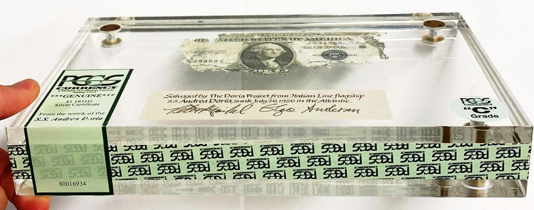 Shipwreck Currency PCGS Certified with Cert./ DVD: Winner shall receive the exact item shown here.EXTREMELY RARE PCGS SHIPWRECK CERTIFIED CURRENCYOn the dark night of July 25, 1956, maritime destiny had her way with the SS Andrea Doria off the coast o