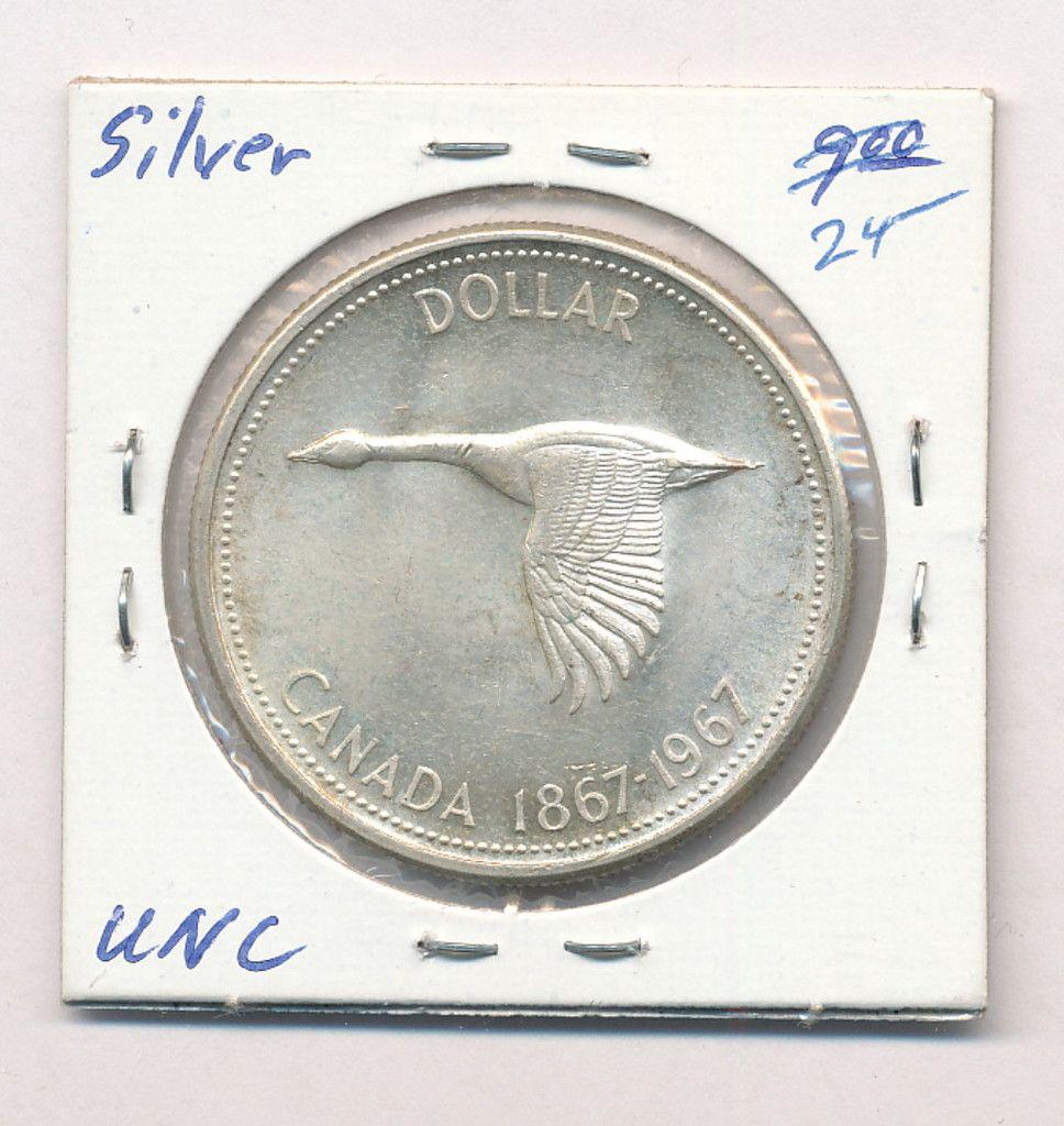 1967 Canada Flying Goose .800% Silver Dollar: Winner shall receive the exact coin shown here.