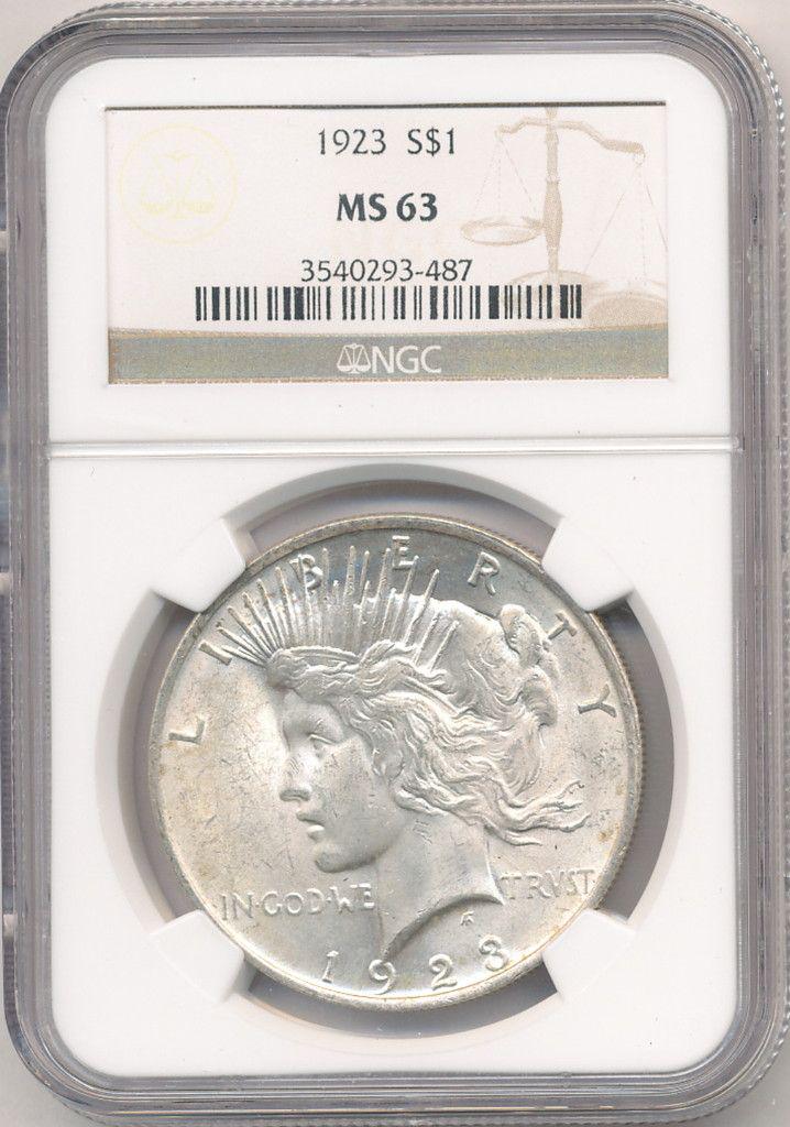 1923 Peace Silver Dollar NGC MS63: Winner shall receive a coin precisely resembling the coin shown here.