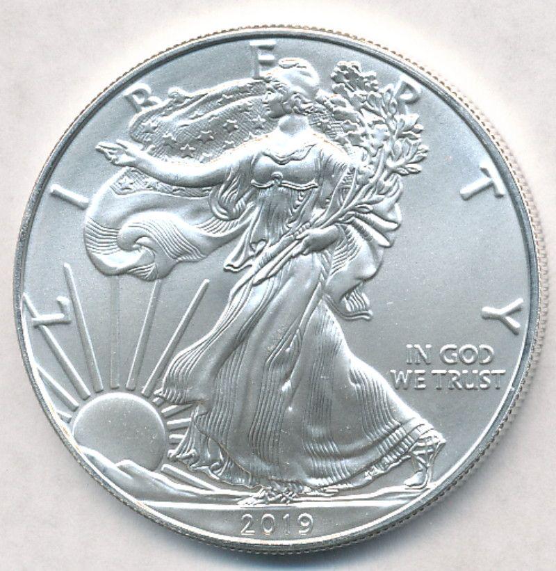 2019 American Silver Eagle 1 oz Coin: Winner shall receive the exact coin shown here.