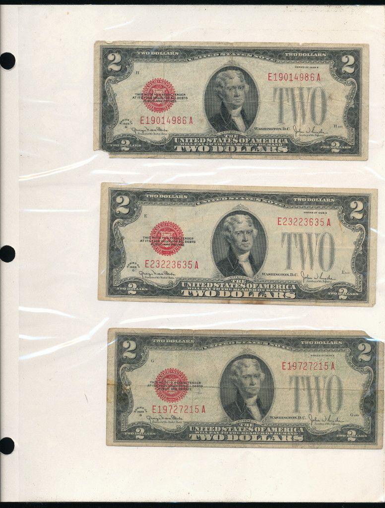 (6) Rare United States Notes (1928-1953): Winner shall receive this collectors page (double sided insert) and the exact (6) notes shown here.
