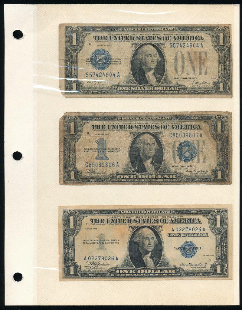 (6) Rare Silver Certificates (1928-1935): Winner shall receive this collectors page (double sided insert) and the exact (6) notes shown here.