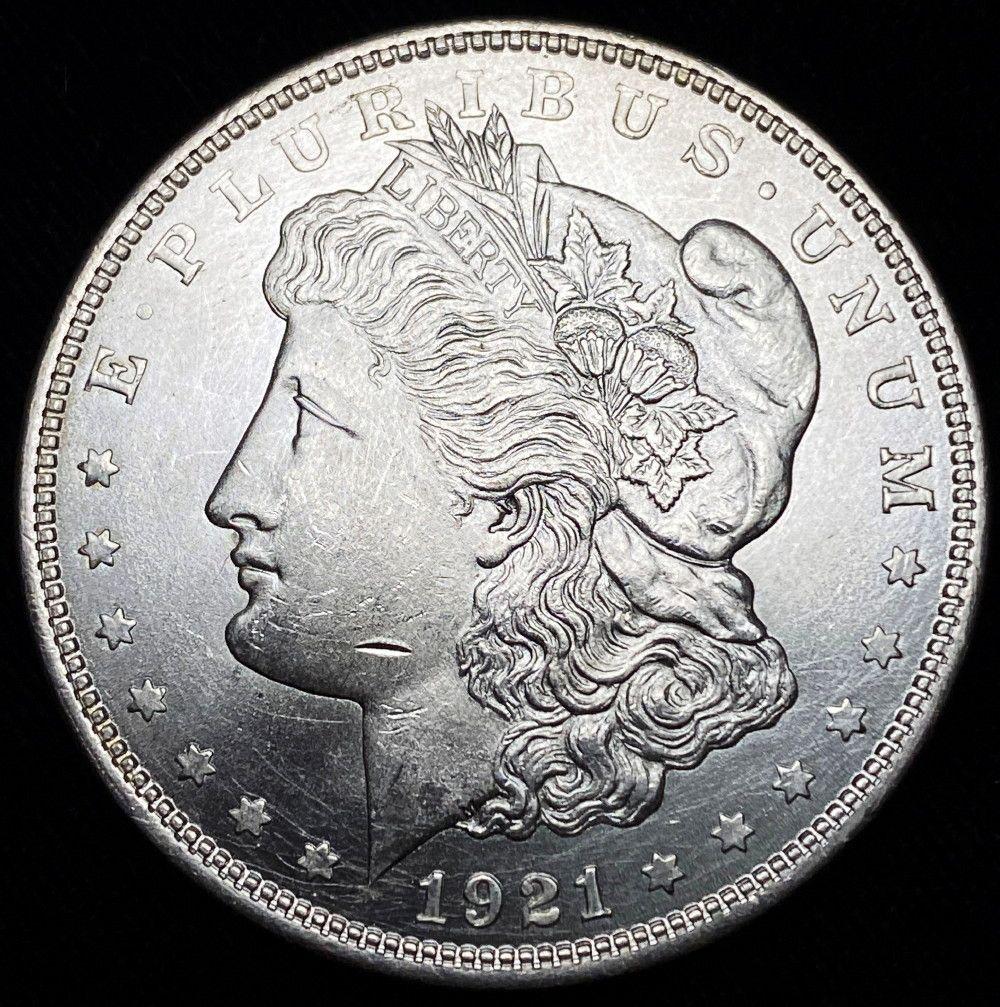 1921 Morgan Silver Dollar MS63: Winner shall receive the exact coin shown here.