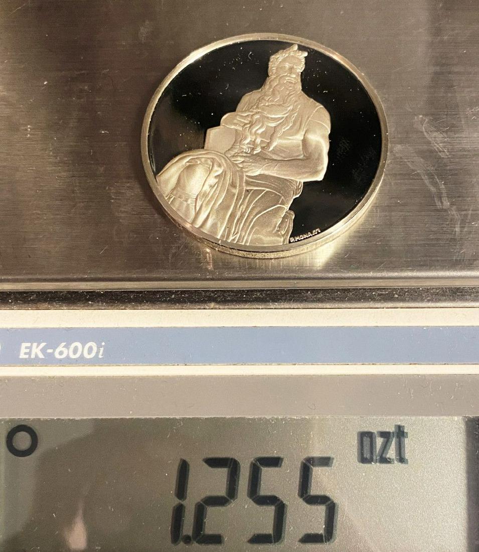 1.25 Ozt Silver Medal: Moses: We have separated out the items from this board and are selling them in individual lots (lot #406 to #415). Winner of the majority of these lots (6 or more) will receive this board included for no ext