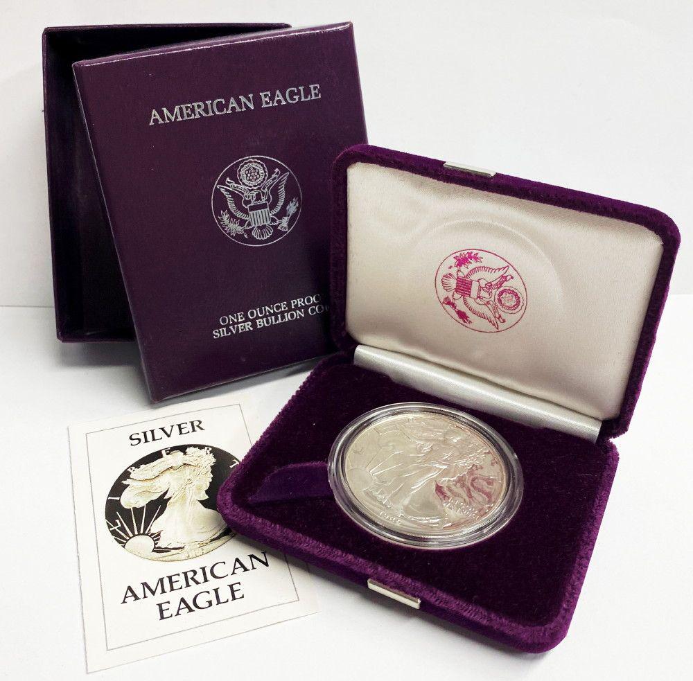 Proof 69 1986 American Silver Eagle OGP: Winner shall receive the exact coin shown here.