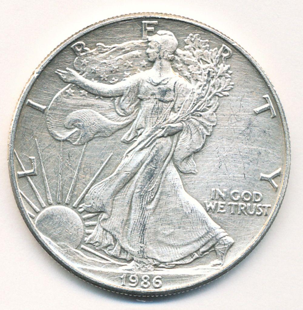 1986 American Silver Eagle: Winner shall receive the exact coin shown here.
