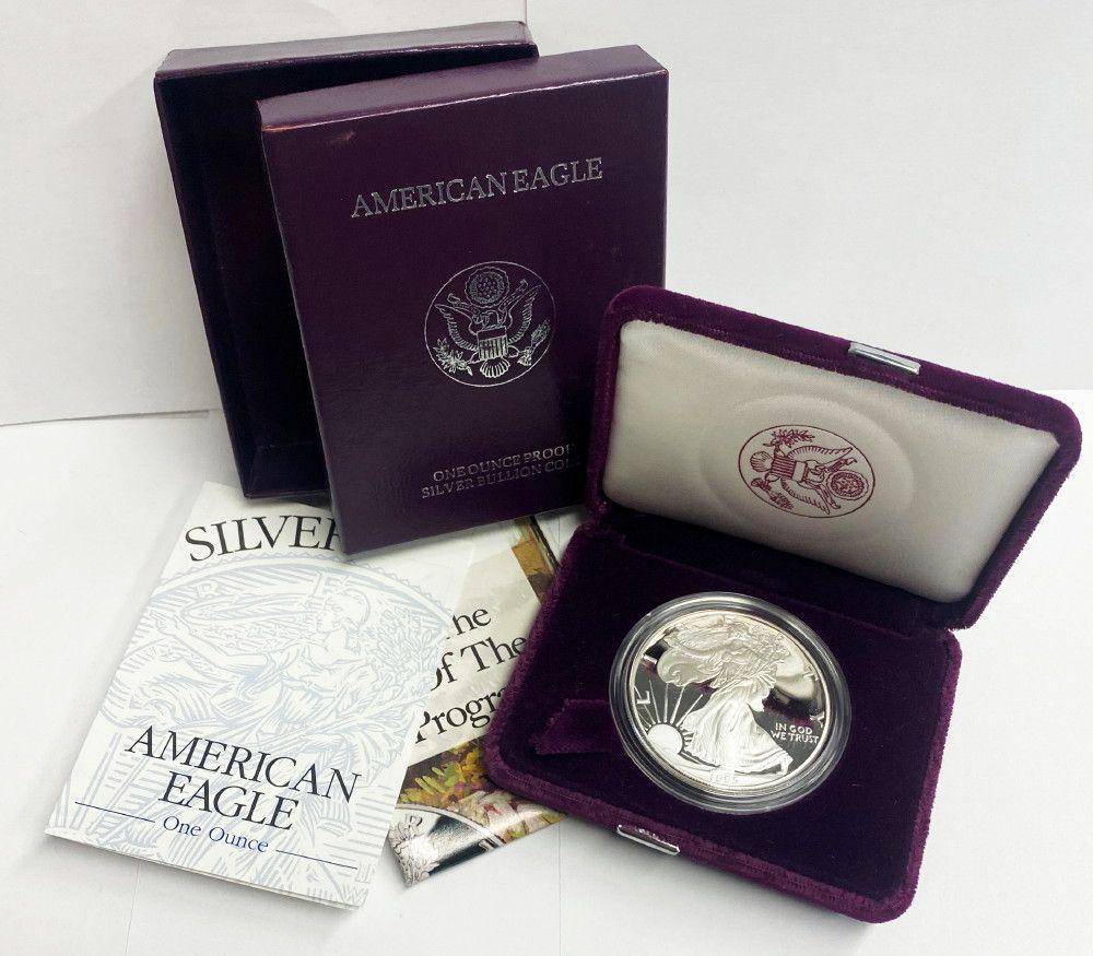 1995 Proof 69+ Silver Eagle OGP: This coin comes delivered in original boxing with original papers.Winner shall receive the exact coin shown in this lot.