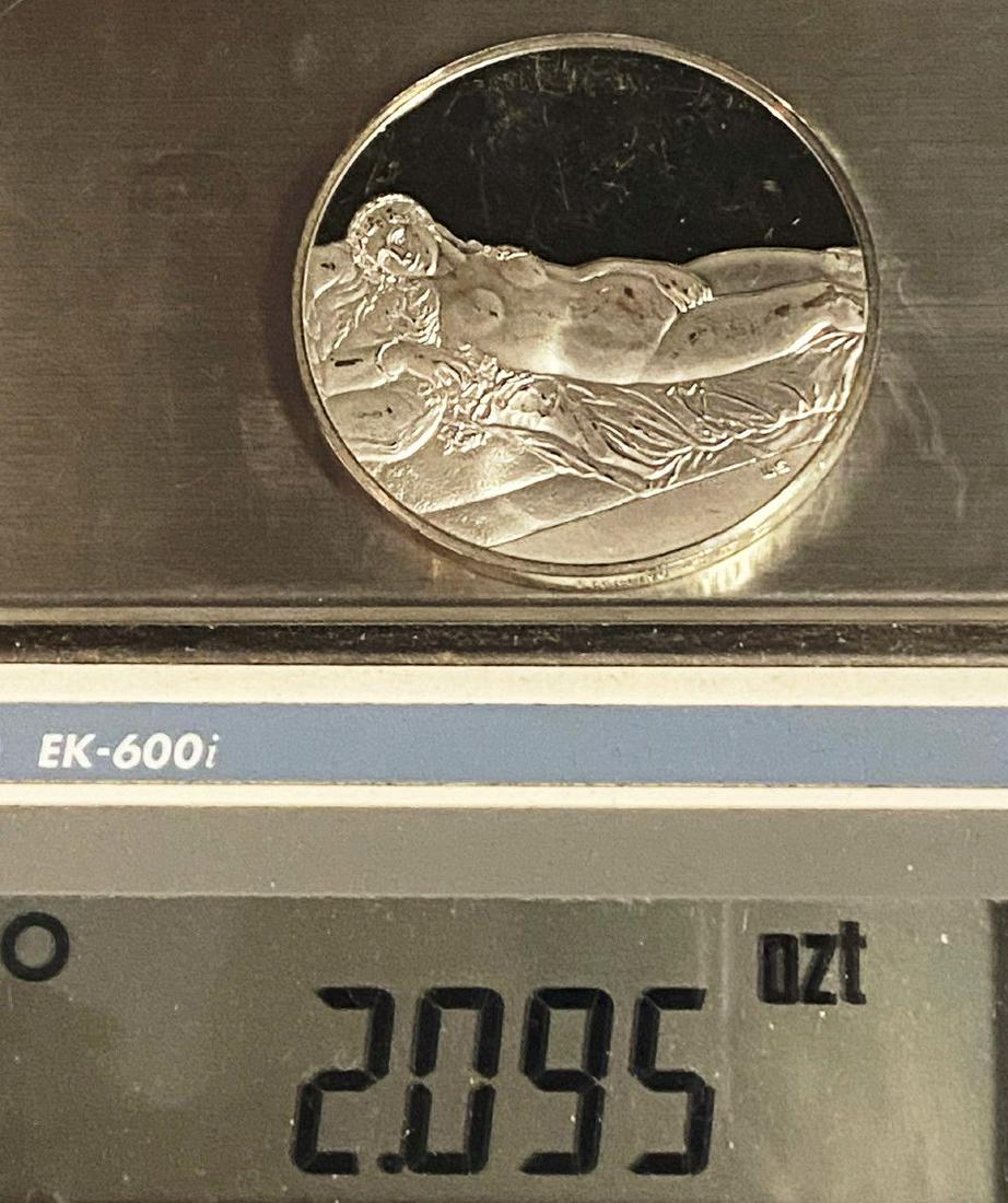 "Venus of Urbino" Huge Sterling Silver Medal: The diameter of this coin is measured to be exactly 2 inches.Winner shall receive the exact coin shown here.