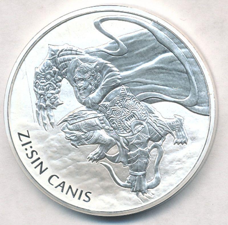 2018 Republic of Korea ZI:Sin Canis 1 oz Silver Coin: Winner shall receive the exact coin shown here.