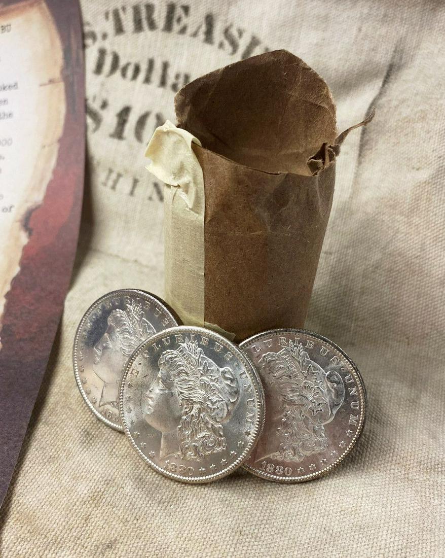 Roll (20) From Unearthed Hoard 1880-S Morgan: Winner will the exact 1 Original Roll (20-coins) of these amazing Unearthed Morgans shown here. I have to say, this lot is one of the most well-preserved treasure troves of BU Morgan Silver Dollars th