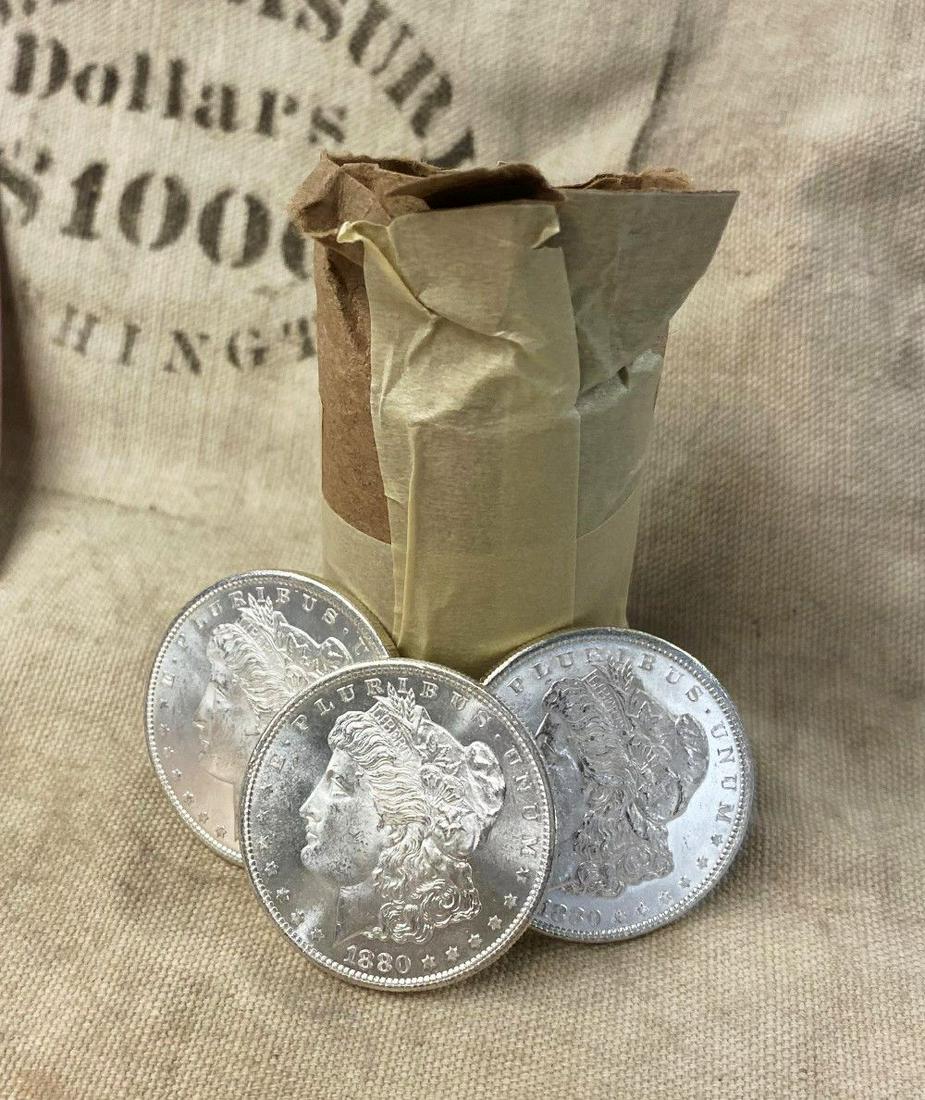 Roll (20) From Unearthed Hoard 1880-S Morgan: Winner will the exact 1 Original Roll (20-coins) of these amazing Unearthed Morgans shown here. I have to say, this lot is one of the most well-preserved treasure troves of BU Morgan Silver Dollars th
