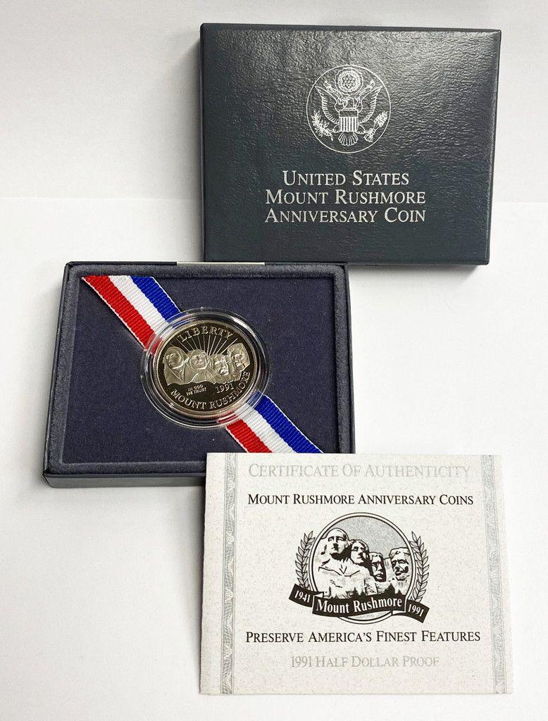 1991 US Mount Rushmore Anniversary Proof Half Dollar (1 of 5)