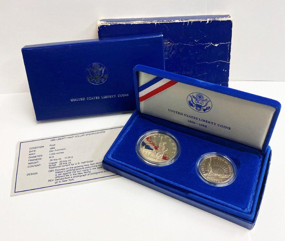 1986 US Liberty Commemorative Silver Proof 2-Coin Set (1 of 7)
