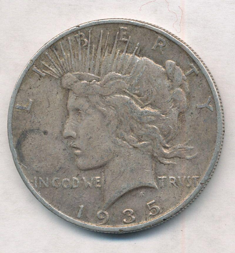 1935-S Peace 90% Silver Dollar (1 of 2)