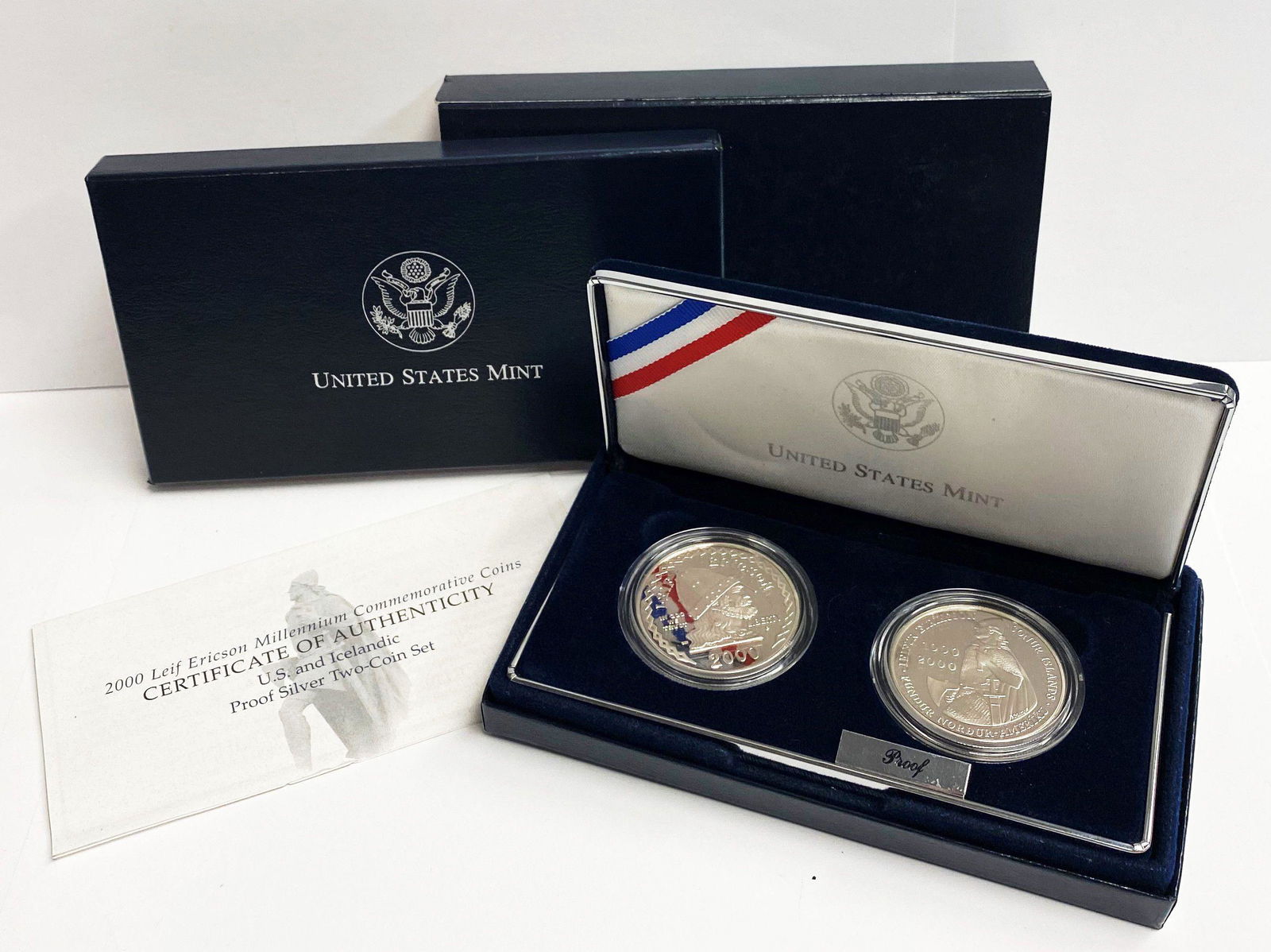 2000 Leif Ericson Commemorative Proof Silver Coin Set (1 of 7)