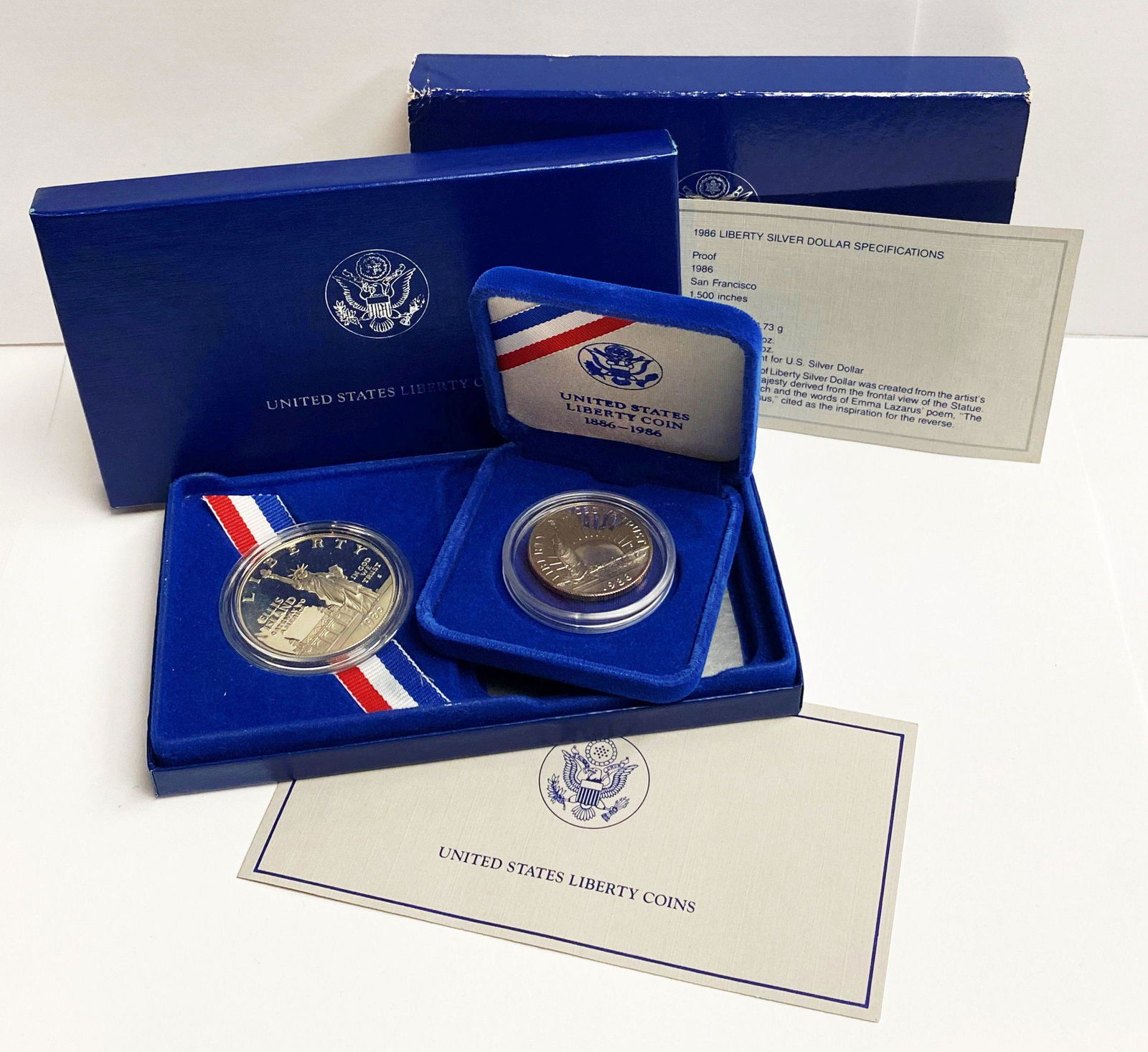 1986 US Liberty Commemorative Silver Proof 2-Coin Set (1 of 7)