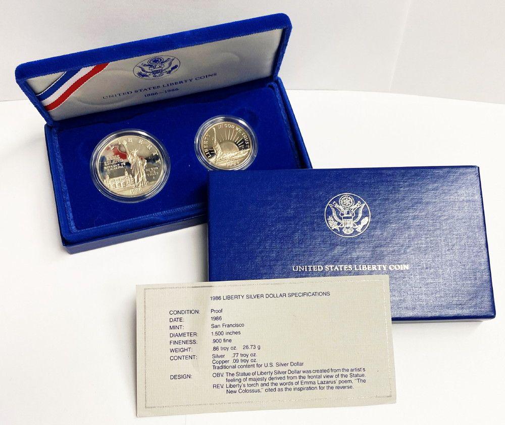 1986 Liberty Commemorative Proof Silver Coin Set (1 of 6)