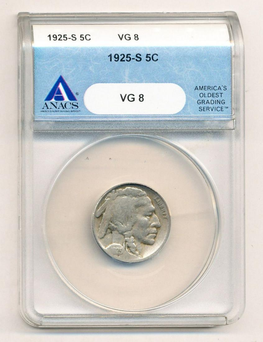 1925-S Buffalo Nickel Anacs VG 8 (1 of 2)