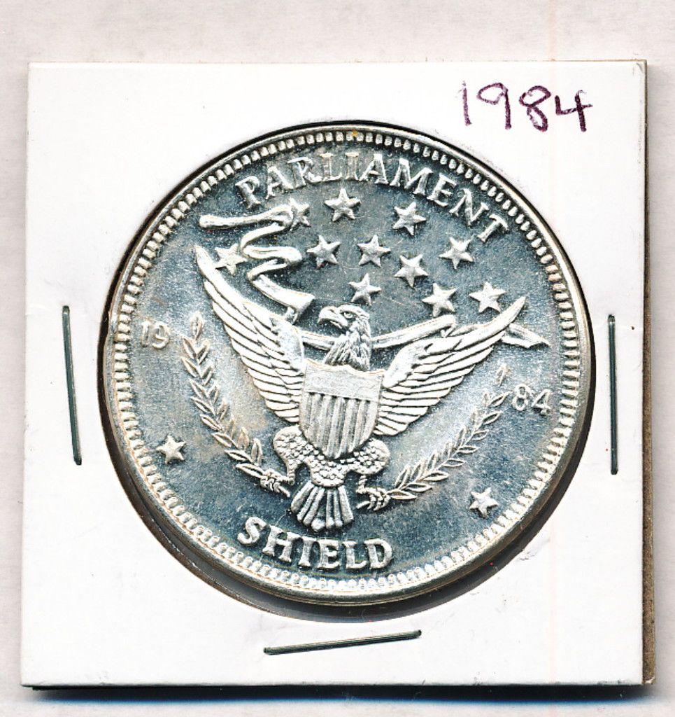 1984 Parliament Shield 1 oz .999 Fine Silver Round (1 of 2)