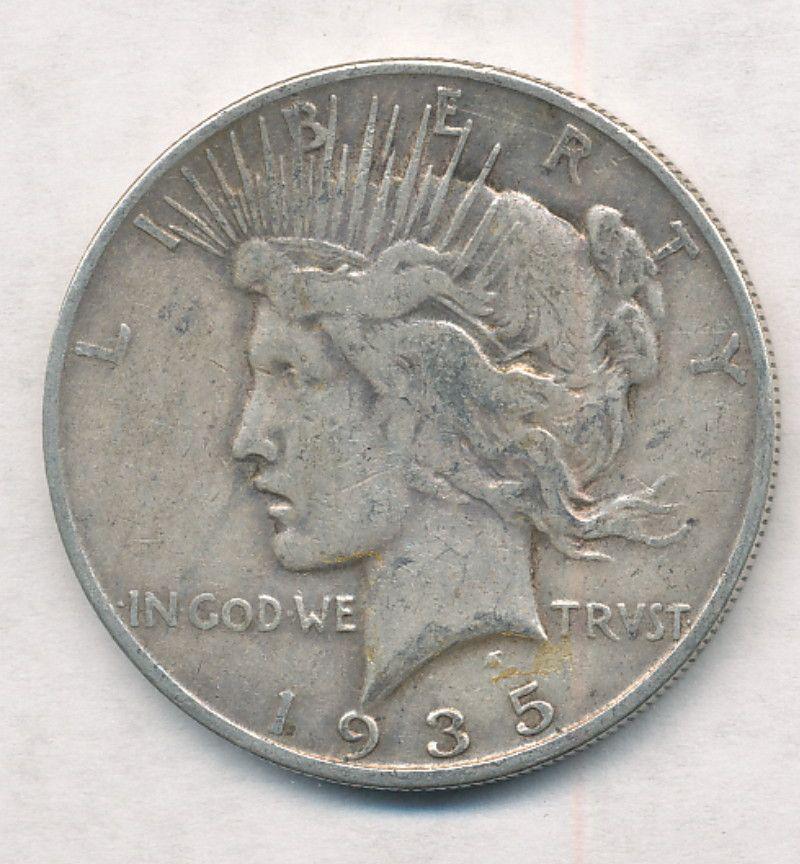 1935-S Peace 90% Silver Dollar (1 of 2)